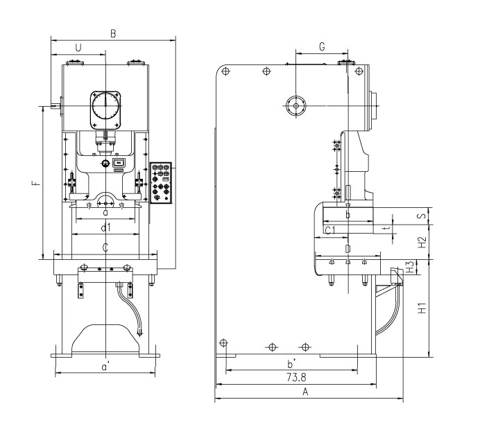 solong mga sukat ng crank press