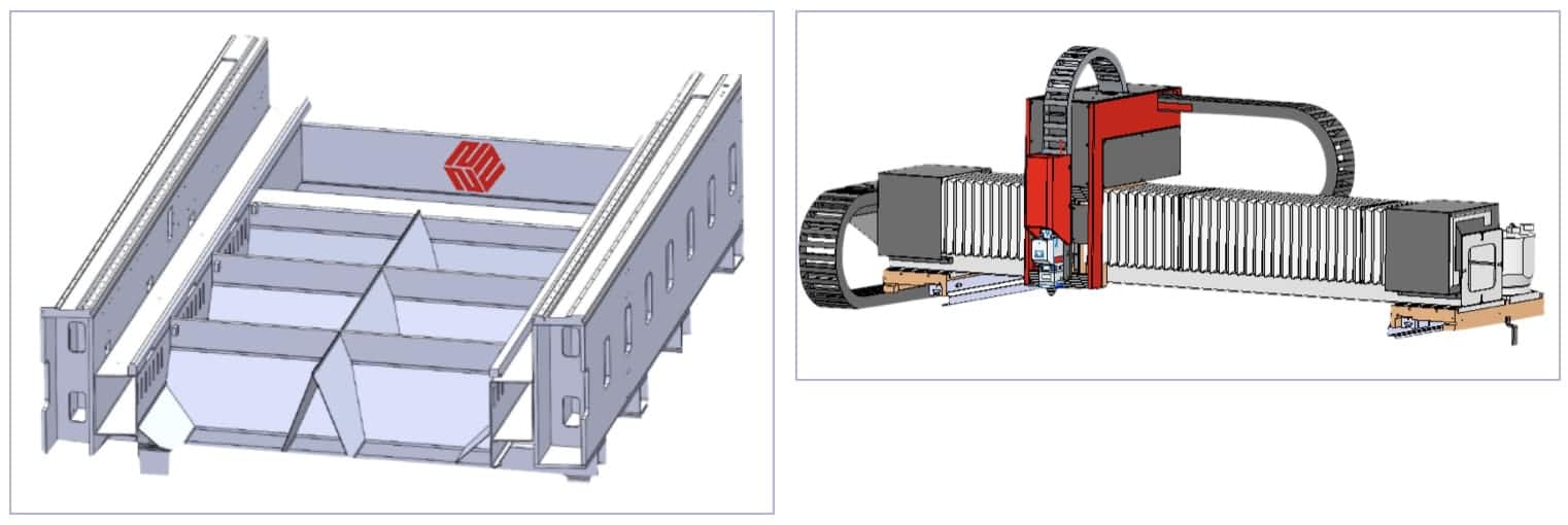 Frame at sinag ng laser cutting machine