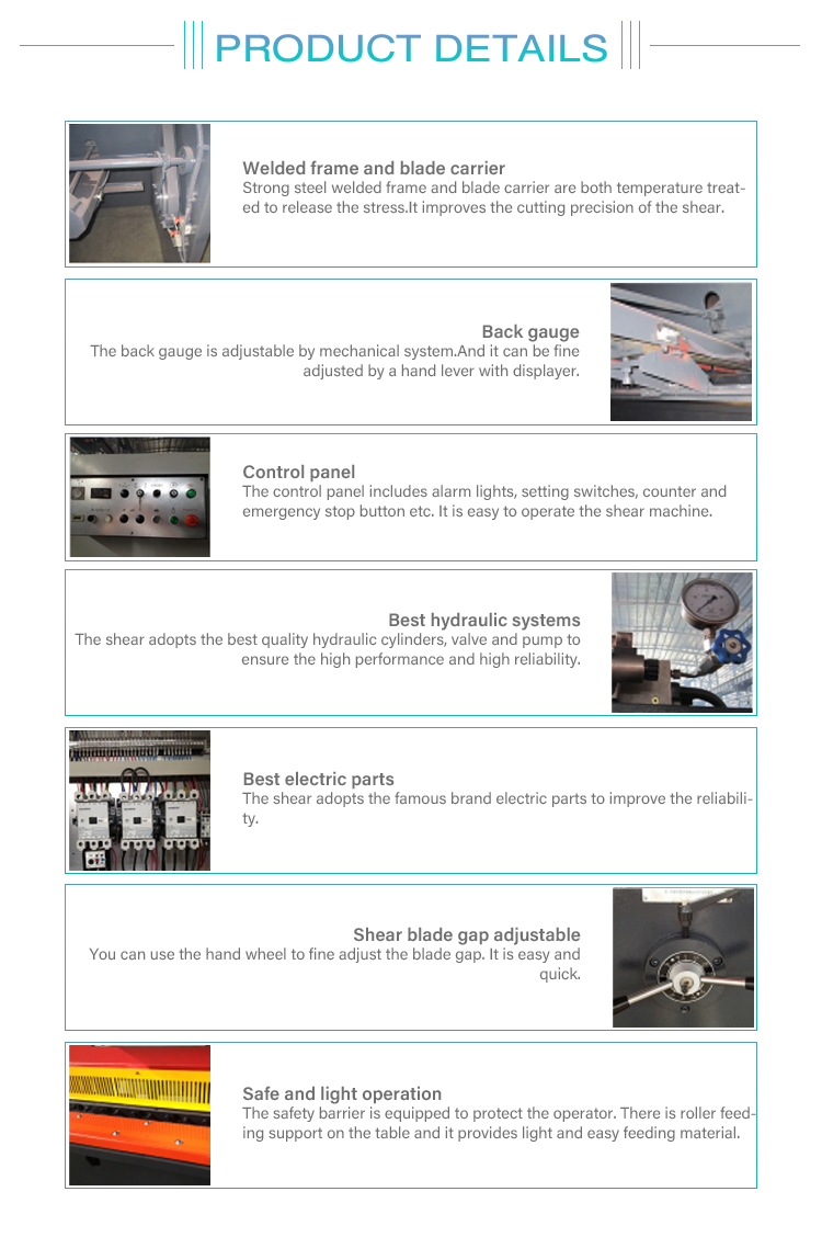 Mga detalye ng QC12Y-produkto